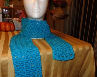 Blue bright colored Handmade Crochet Scarf