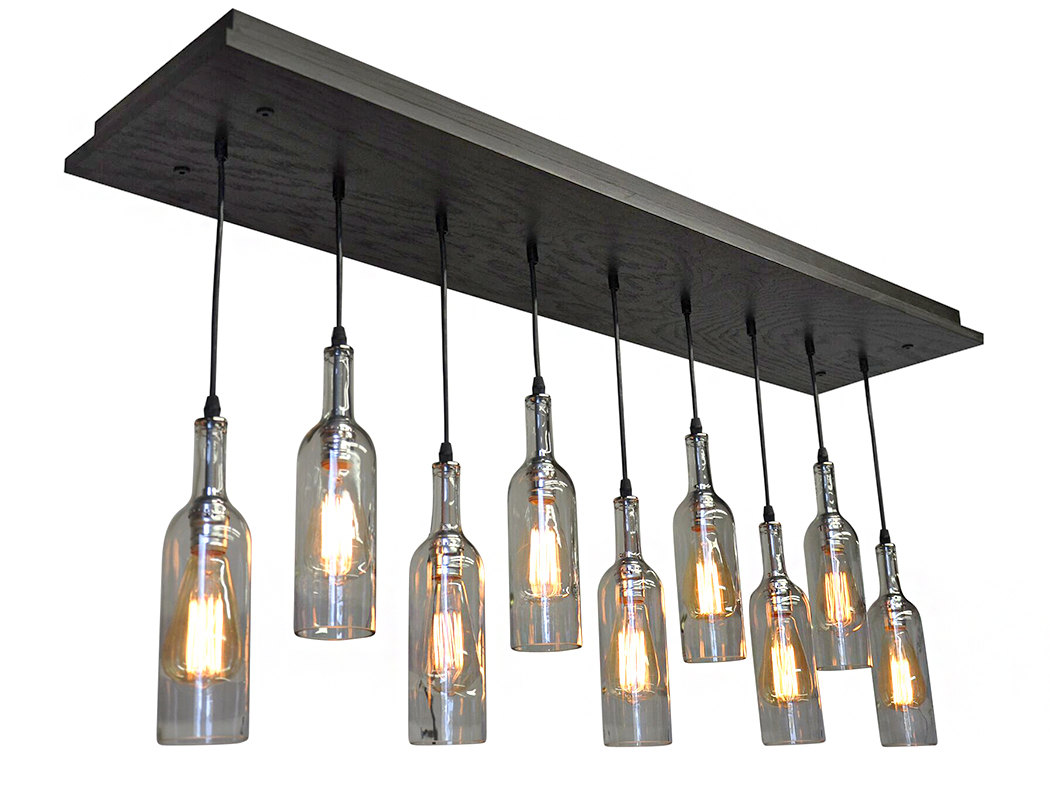 clear wine bottle light fixture modern lighting dining room bottle light fixtures