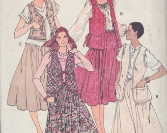 Ladies vest and flared skirt - Vintage sewing pattern - easy/simple