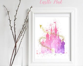 Download Pink Cinderella castle print Disney castle princess castle