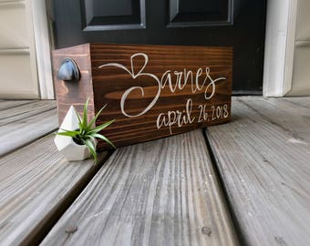 Wedding Card Box - With Handles on the Side, Money Box, Wedding, Rustic Card Box, Wedding Card Holder, Rustic Wedding Decor