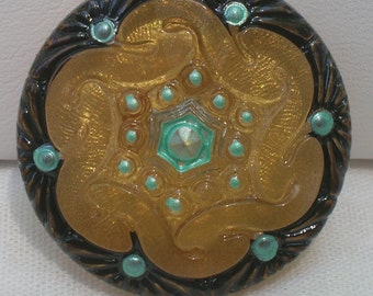 Pinwheel Czech Glass Button