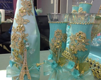 Brindis de quinceañera toasting set for quinceanera