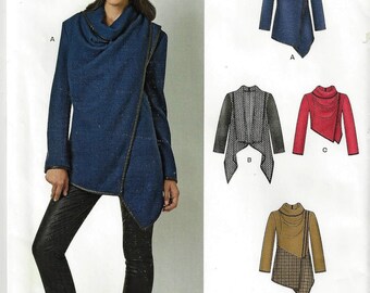 Simplicity New Look Pattern #6417 Misses' Long Sleeve Asymetrical Jacket SZ 6-24 Uncut Factory Folded