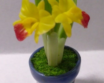 Thimble Miniature clay flowers - Cattleya orchid