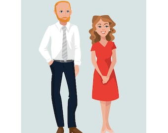 Custom Graphic Illustrated Portraits for Couples