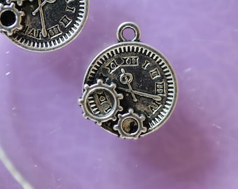 Watch gears silver charm