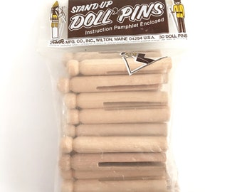 Wooden Clothespins Vintage Doll Making Supply