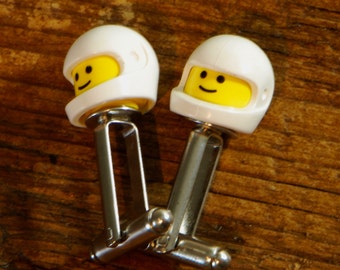 Mens Wedding Gift - Spaceman Helmet Cufflinks - Funky Hand Made Cufflinks - Motor Racing Helmet Cufflinks