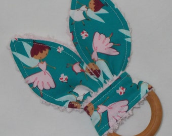Fairyville Rabbit Ears Wooden Teething Ring - SALE