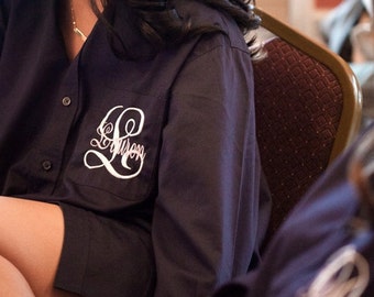 Bridesmaid Shirts, Bride Shirt, Bridesmaid Gift, Bridesmaid Button Down Shirts, Bridal Party Shirts, Bridesmaids Shirts, Monogram Shirt