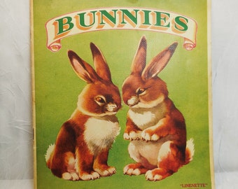 Bunnies, Linenette Trade Mark, Sam'l Gabriel Sons & Company New York, 1930s, Vintage Children's Book