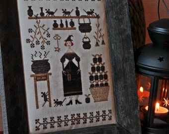 Witch's Kitchen / Primitive Cross Stitch Pattern /PDF