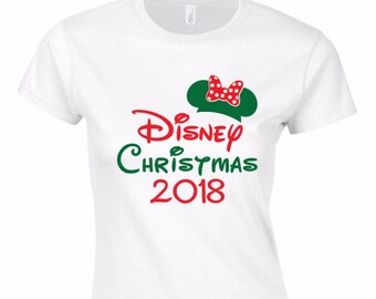 Minnie Disney Christmas 2018 T-Shirt - Disneyland - Disney World - Christmas at Disney - Mickey Mouse - Minnie Mouse - Cinderellas Castle