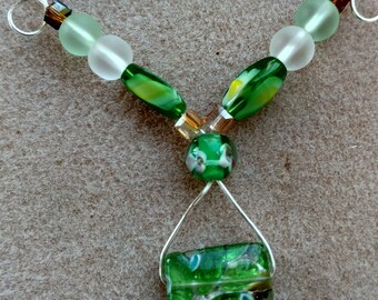 Mint And Ice Dichroic Necklace
