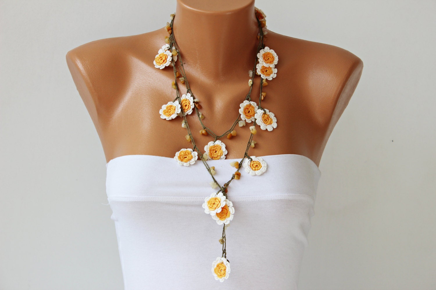 Crochet bead necklace jewelry crochet necklace crochet