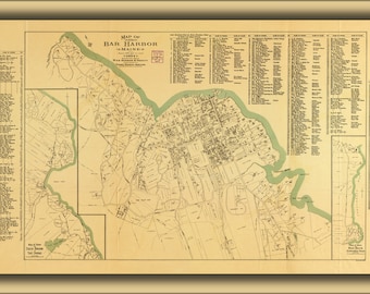 Poster, Many Sizes Available; Map Of Bar Harbor, Maine, 1904