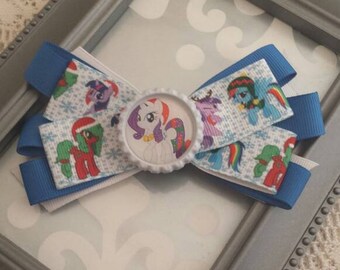 My little Pony Holiday bow / Christmas / winter / holiday / baby / toddlers / girls / x-bow
