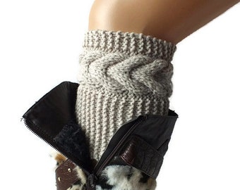 Boot Cuffs, Hand Knit Boot Cuffs Wool Yarn Choose Your Color And Size