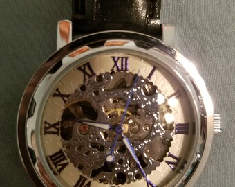 Blue/White on Silver Watch