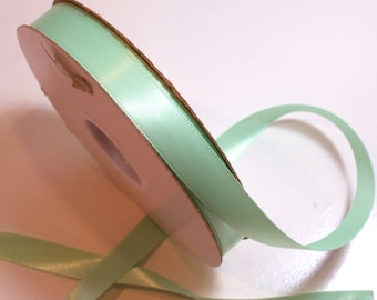 Green Ribbon, Mint Green Satin Ribbon 5/8 inch wide x 10 yards, Double-Faced, Offray Mint Green Ribbon