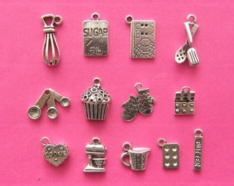 The Ultimate Baking Collection - 13 different antique silver tone charms