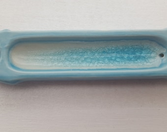 Blue Ceramic Incense Stick Holder. Handmade.