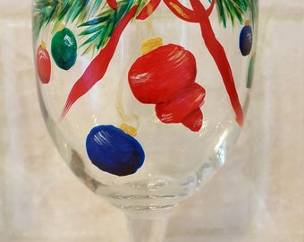 Christmas Wreaths - Wine Glasses