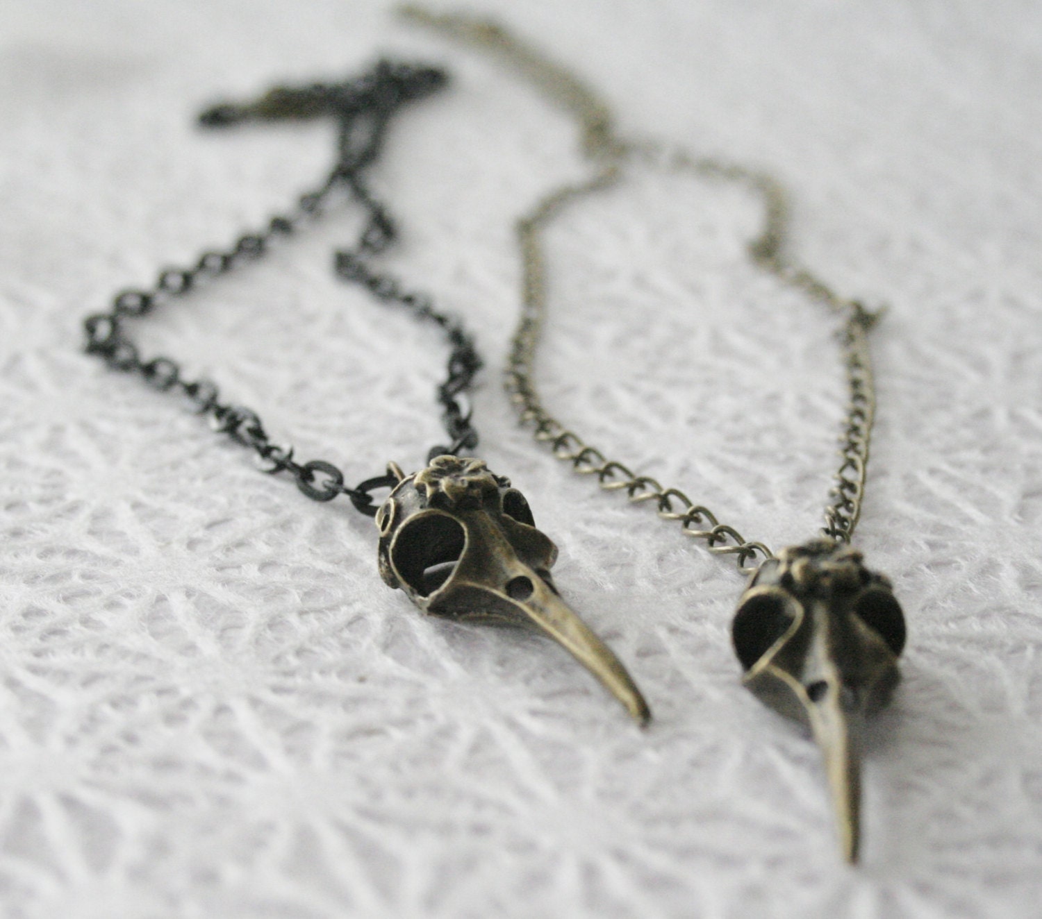 Bird Skull Necklace Flower Skull Necklace Steampunk Bird