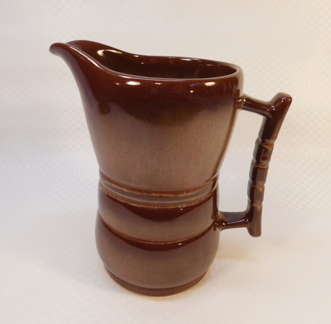 Vintage Brown FRANKOMA 260 Pitcher Brown Satin Frankoma