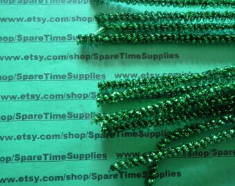 Loopy Tinsel Stems - green - 6 mm x 12” - 12 pcs - Fibre Craft - #3271-40