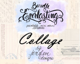Everlasting & Mini Everlasting Printable Mini album Template Bundle in Collage and PLAIN