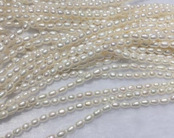 rice freshwater pearls - lustic freshwater pearls - quality freshwater pearls - freshwater barrel beads- natural freshwater pearls -15inch