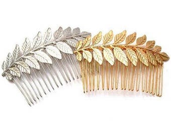 1 pcs Hair Comb,bridal hair comb,leaf hair comb,Silver Hair Comb,leaf hair comb,gold plated hair comb,wedding hair comb,flower hair comb