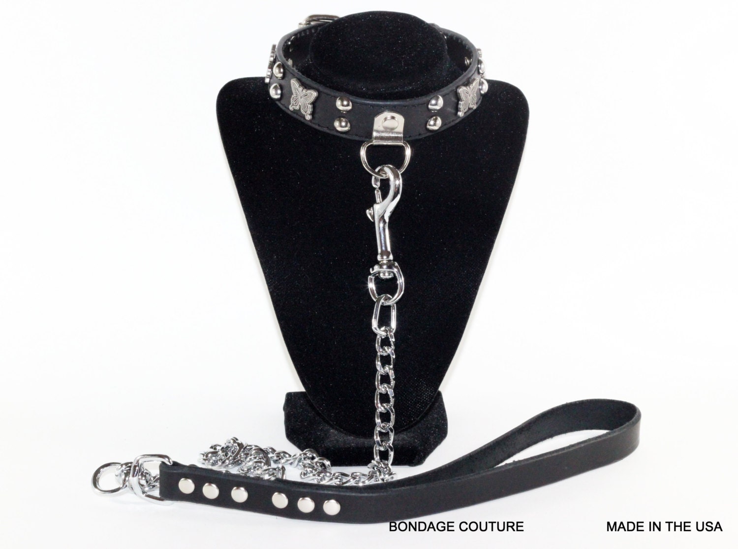 Studded Black Leather BDSM Collar Leather BDSM Collar