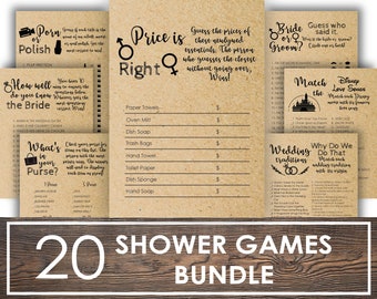 bridal shower games package, bridal shower games printable, Games Bundle Bridal Shower Bundle Rustic Bridal Shower Games Package Fun Bridal