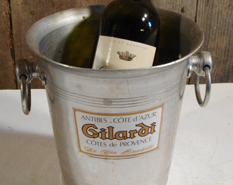 Vintage French Metal Champagne Bucket
