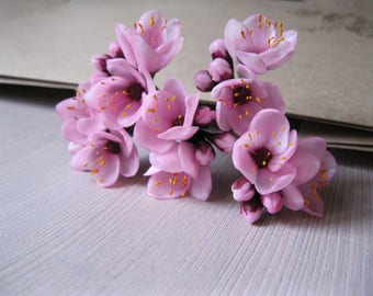 Cherry blossom wedding hair accessories Wedding hair flowers Spring wedding hair pin Blossom hair pin Sakura jewelry Spring blossom hair