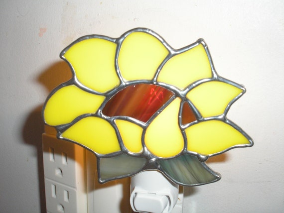 Stained Glass Sunflower Night Light by Lyn Tignor