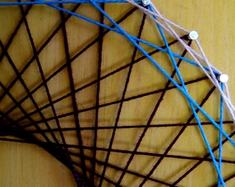 Modern String Art Wooden Tablet - Spirograph on Gold