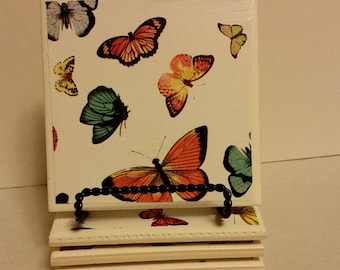 Butterflies set of 4 ceramic coasters