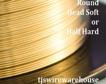 Gold Filled Wire, 14k, 12g-21g, ROUND, Dead Soft, Half Hard, Length Choice, Wholesale