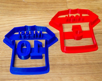 Personalised Football Shirt Cookie Cutter (10 Colours) - UK Seller