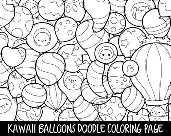 foods doodle coloring page printable cutekawaii coloring