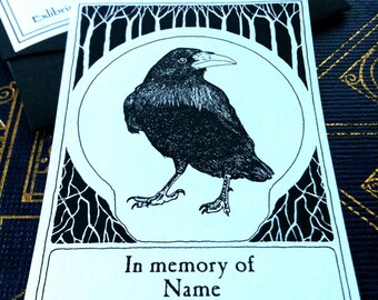 Booklabels Raven Black 25 Personalized Ex Libris Bookplates