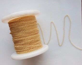 Gold vermeil rolo link chain, .gold plated 925 sterling silver. (1.2mm)