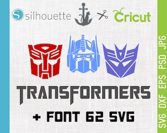 Transformers svg, Transformers logo, Transformers font, Cutting, Template SVG, EPS, Silhouette, DIY, Cricut, Vector, Commercial use ok