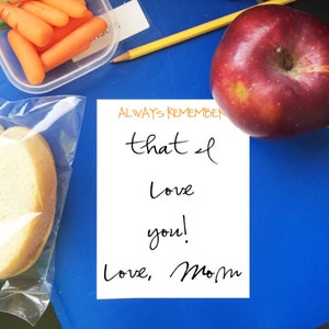 Lunchbox notes - notes from mom and dad - I love you because - just because notepad - back to school - gift for mom