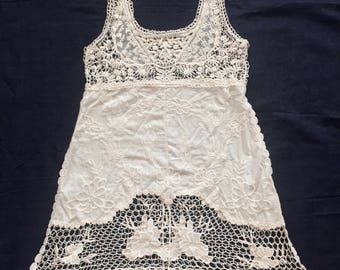 Vintage Antiqued Lace Minidress