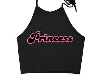 FREE SHIPPING Princess Halter Neck crop top ∘ Lace up back ∘ Kawaii ∘ Tumblr ∘ Pastel ∘ Daddy ∘ 90s ∘ Retro
